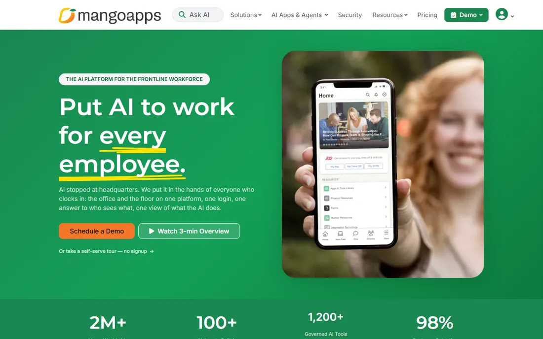 MangoApps homepage
