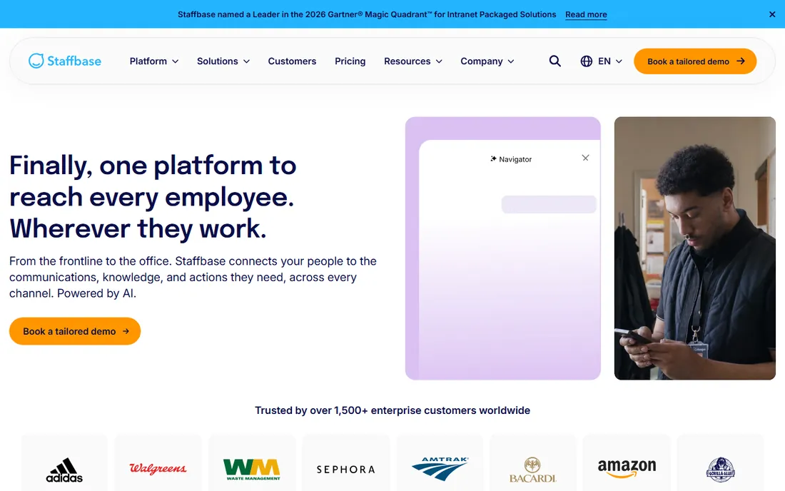Staffbase homepage