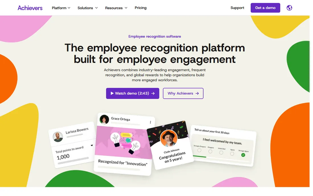 Achievers homepage