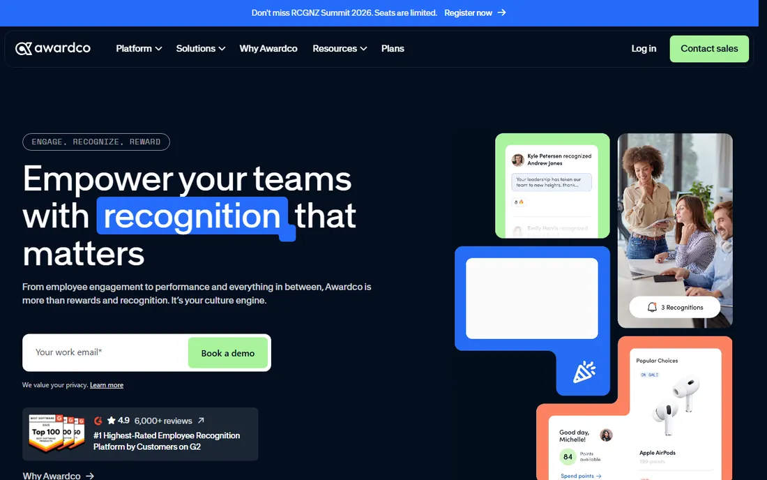 Awardco homepage