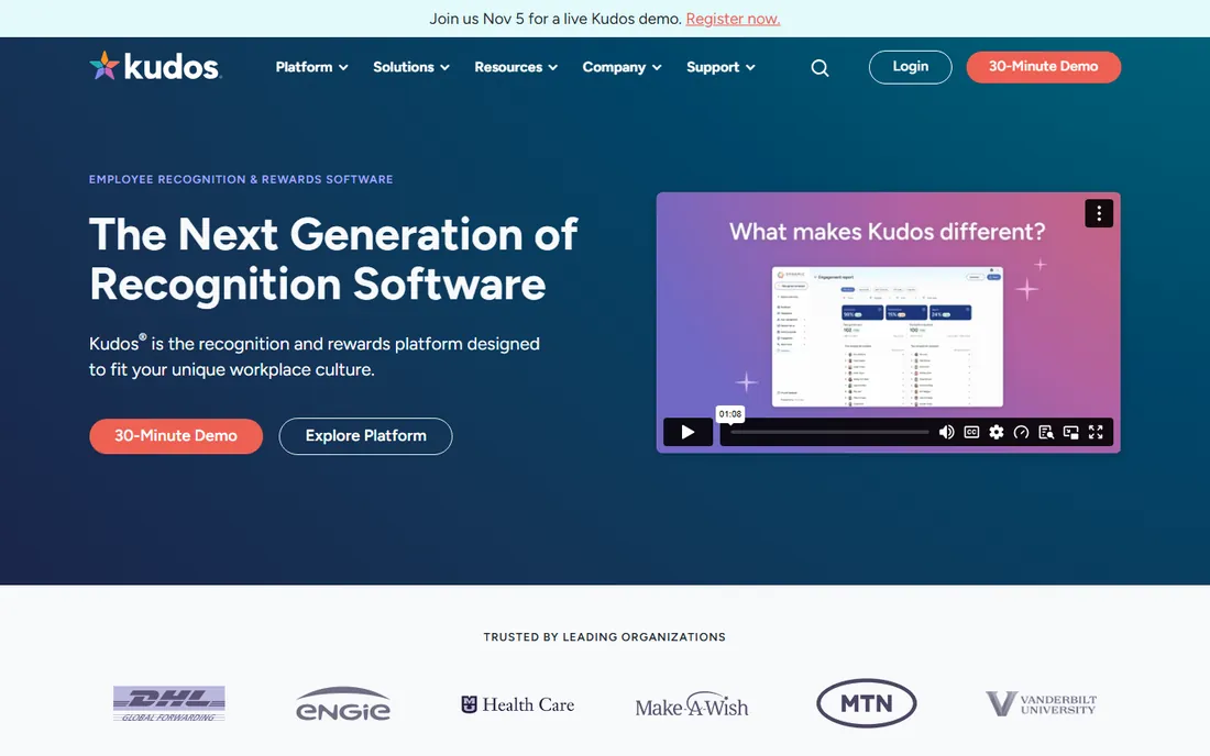 Kudos homepage
