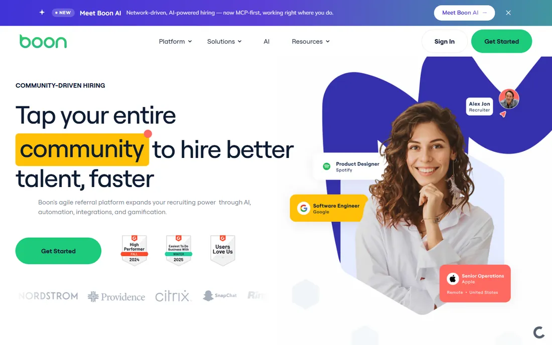Boon homepage