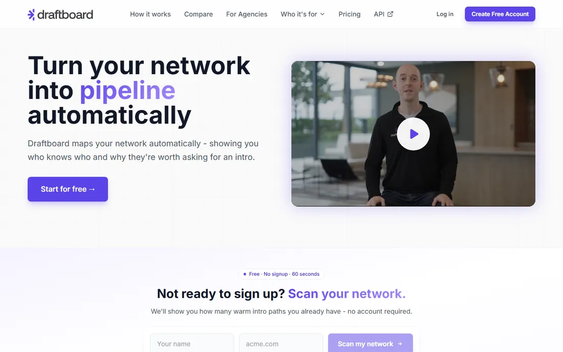 Draftboard homepage