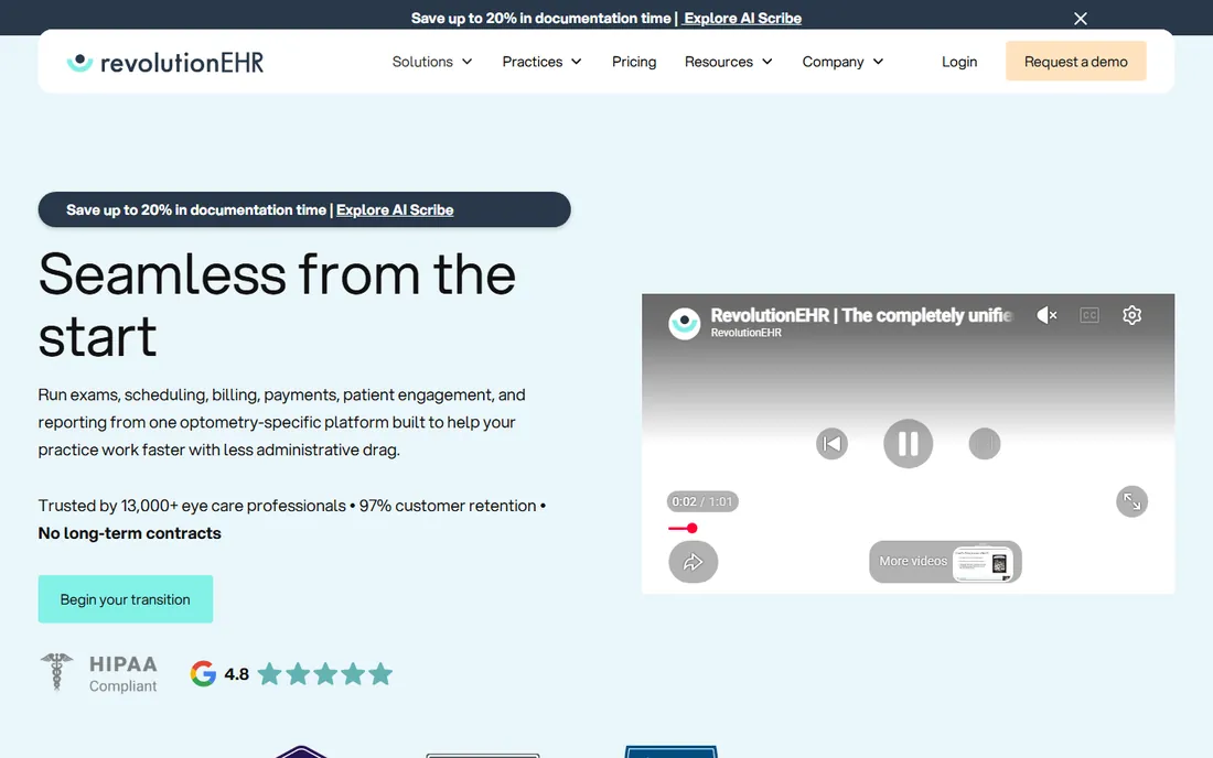 RevolutionEHR homepage
