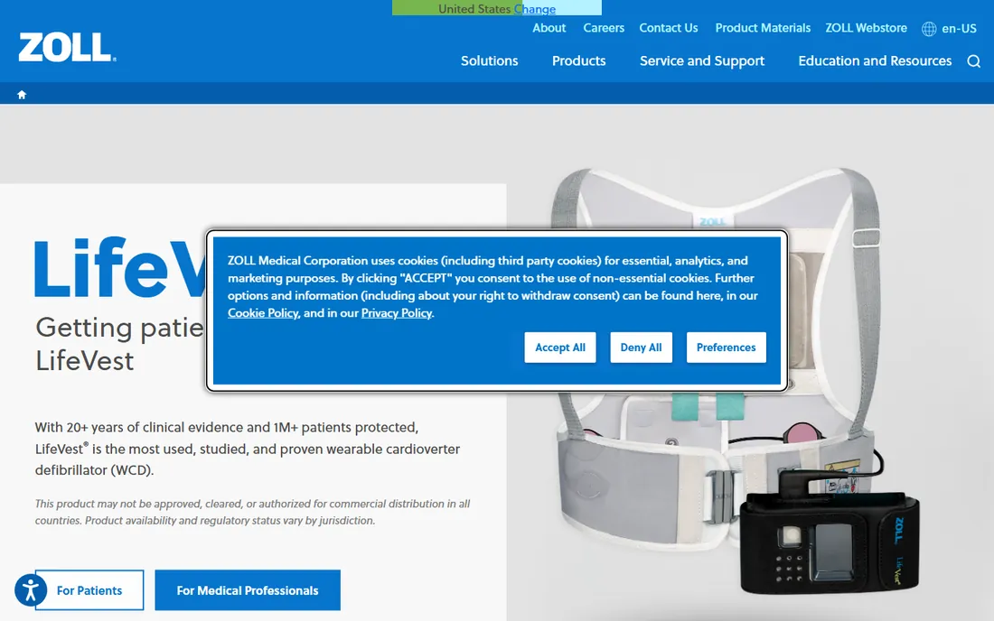 ZOLL homepage