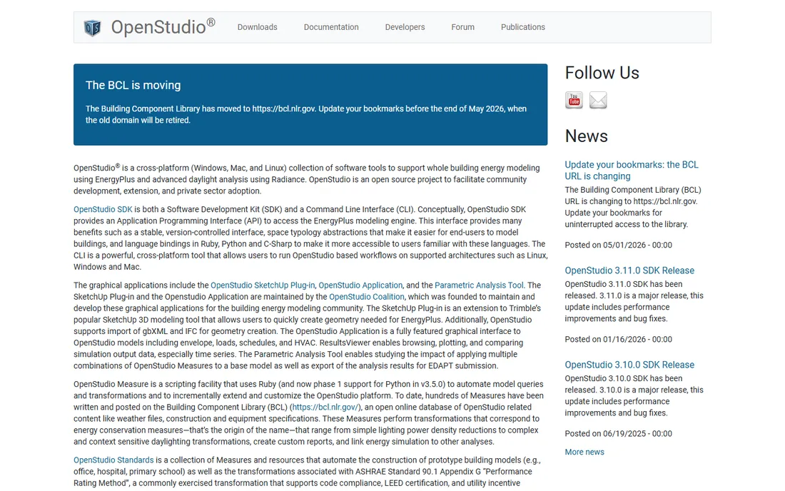 OpenStudio homepage