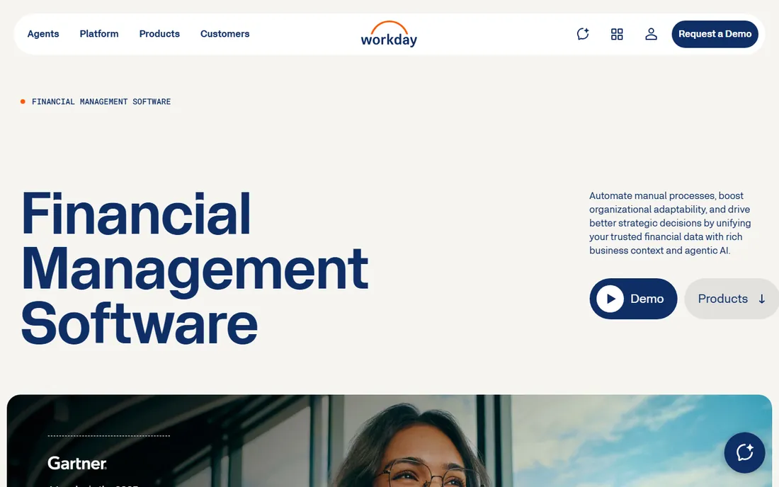 Workday Financial Management homepage