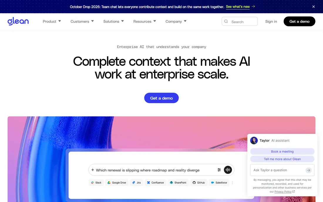 Glean homepage