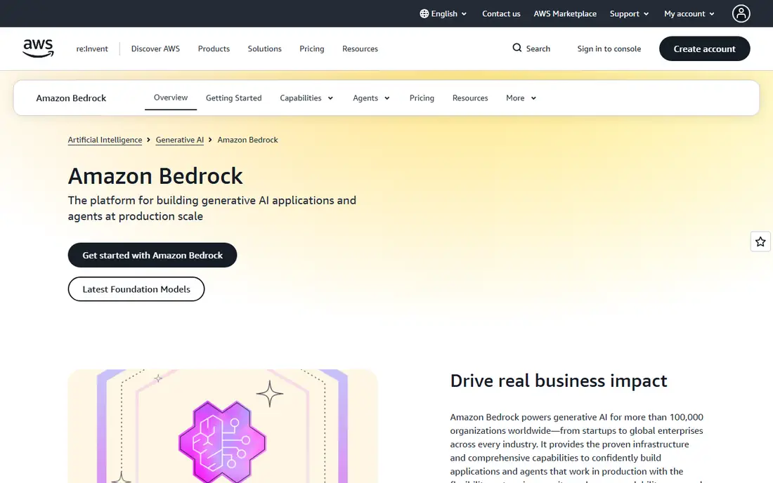 Amazon Bedrock homepage