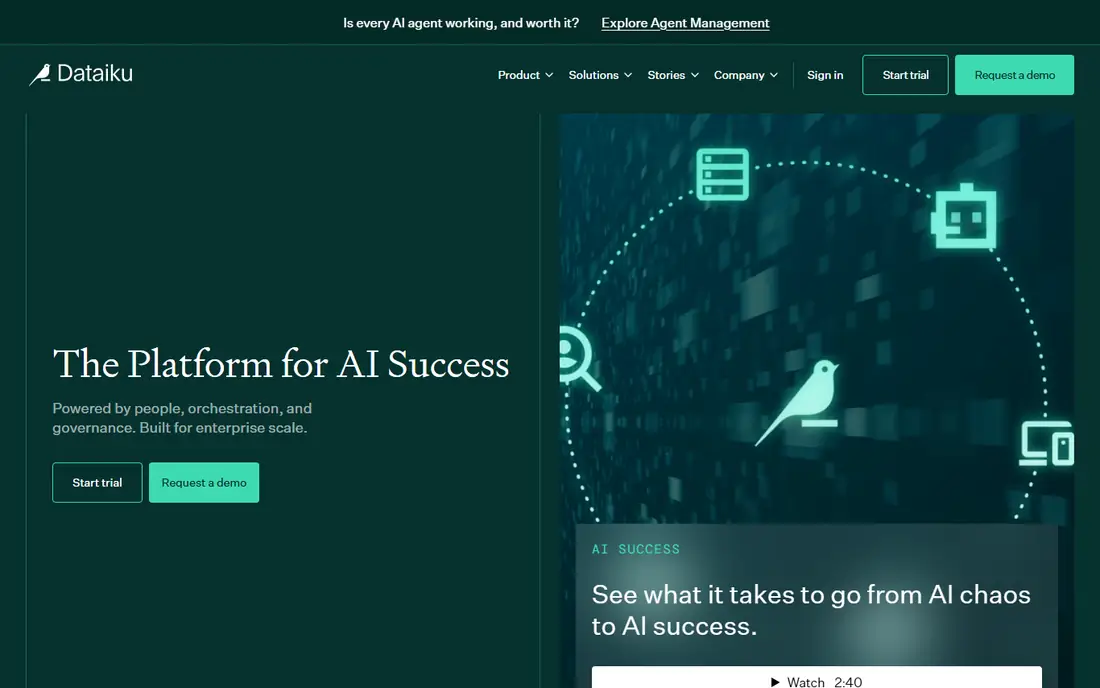 Dataiku homepage