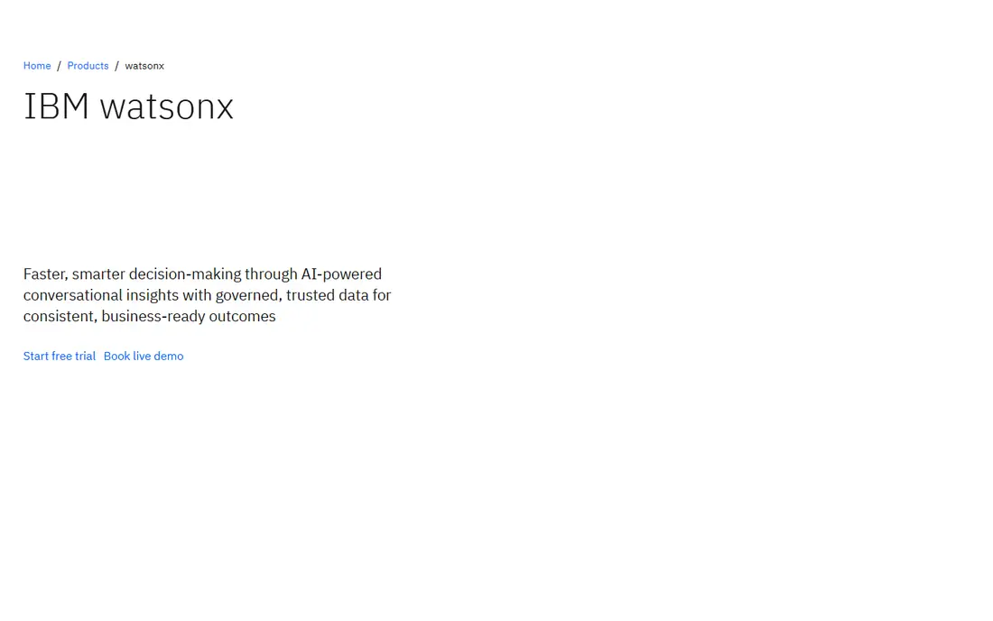 IBM watsonx.ai homepage