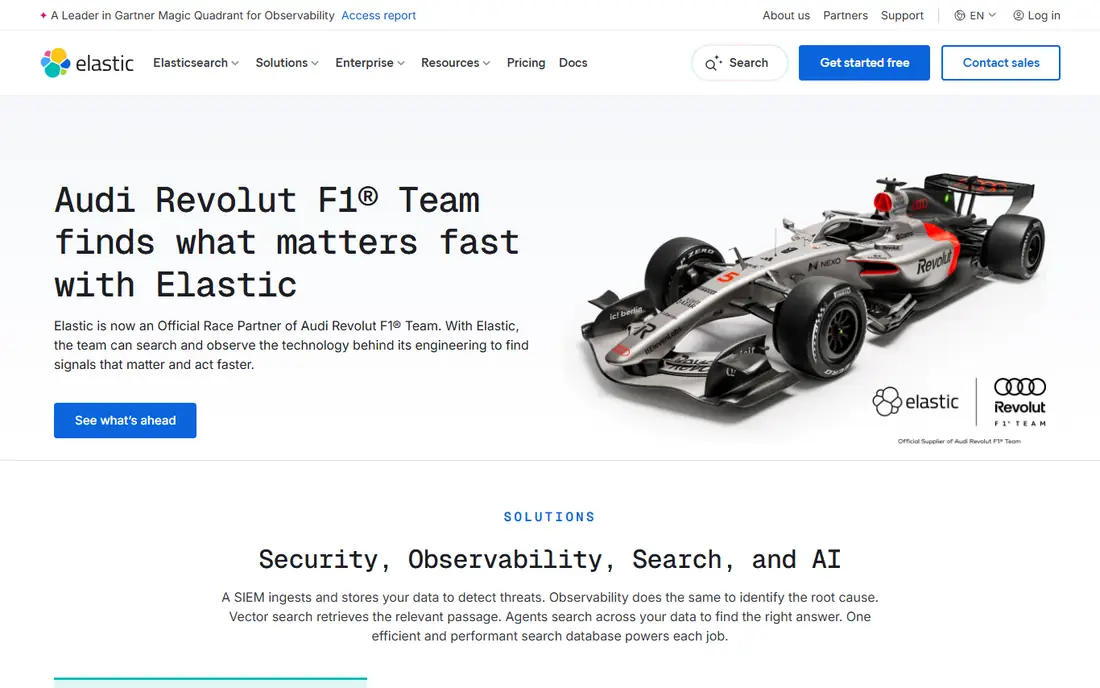 Elastic homepage