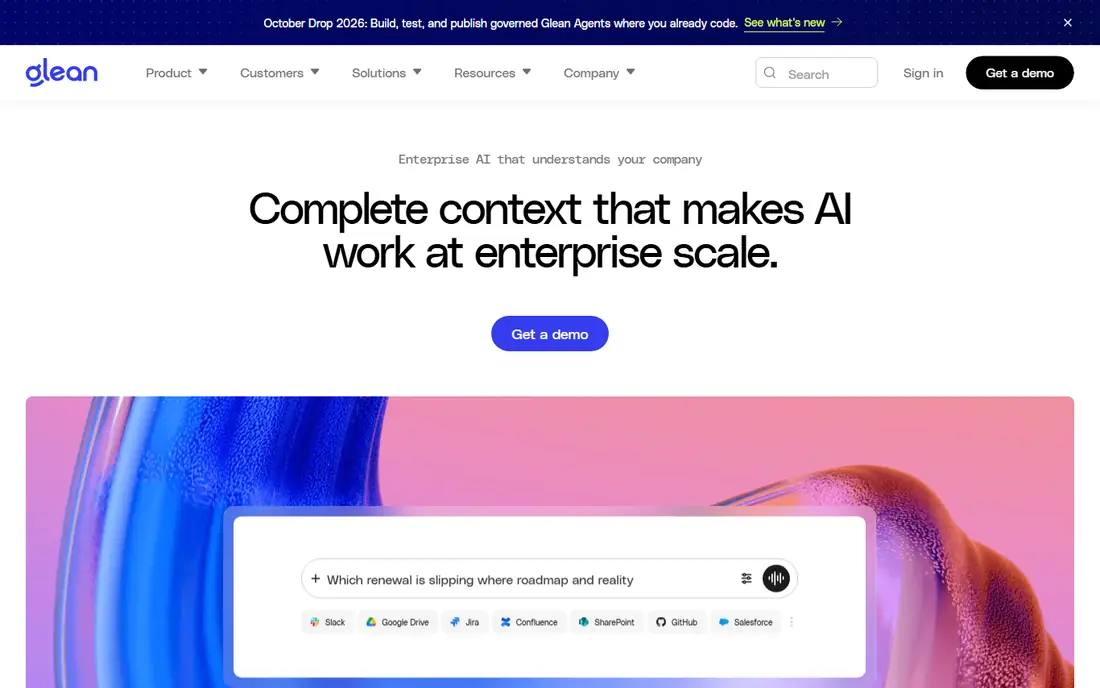 Glean homepage