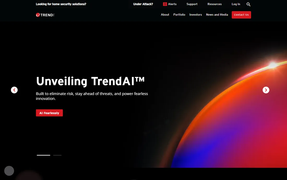 Trend Micro Apex One homepage
