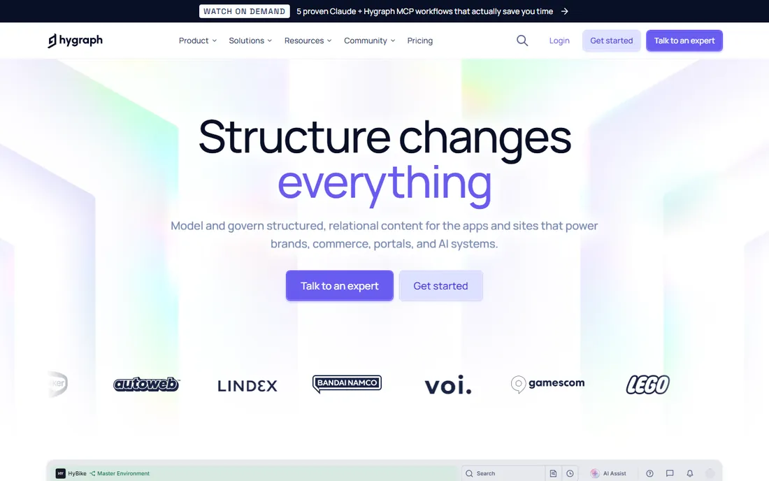 Hygraph homepage