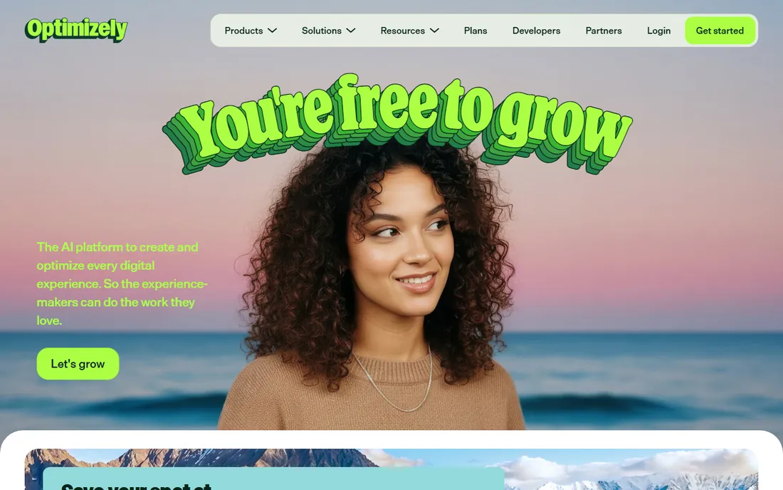 Optimizely homepage