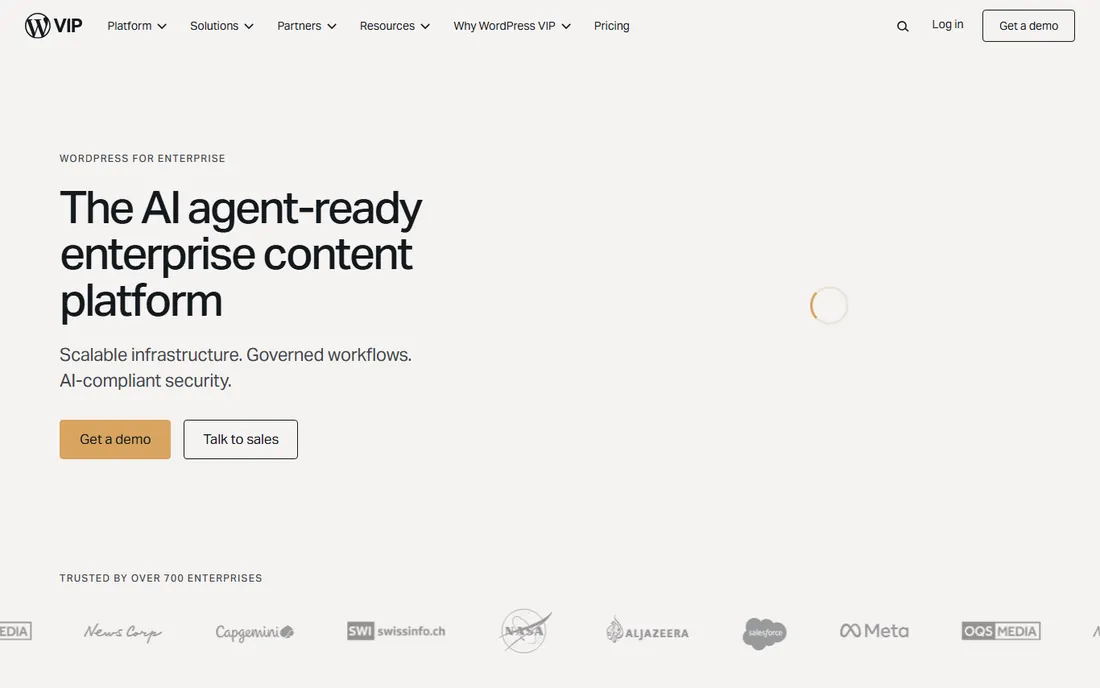 WordPress VIP homepage
