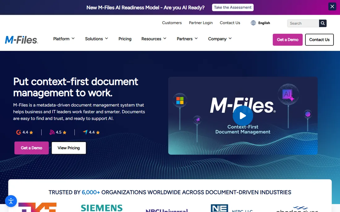 M-Files homepage