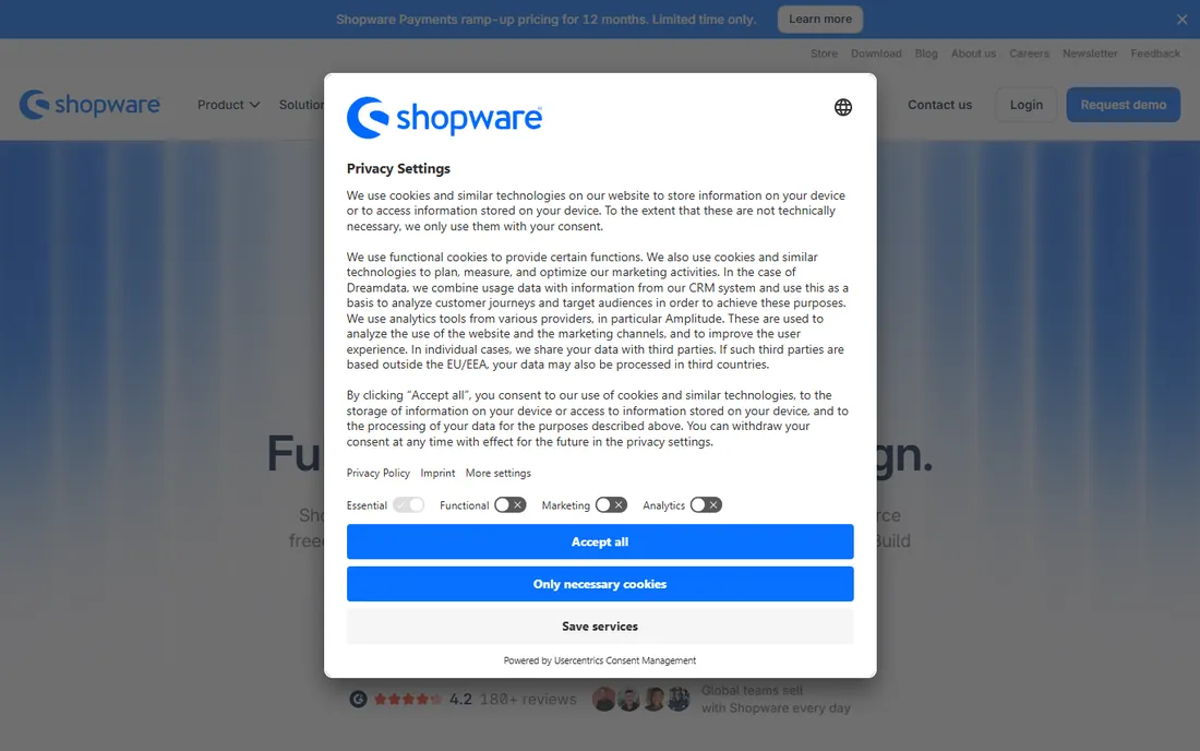 Shopware homepage