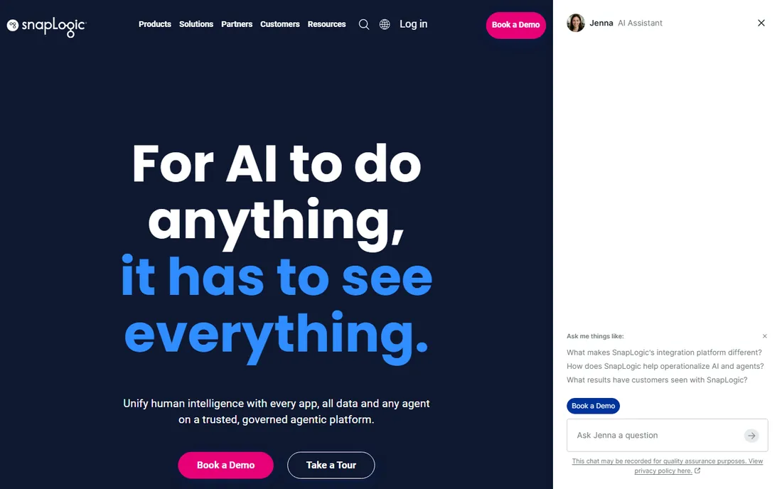 SnapLogic homepage