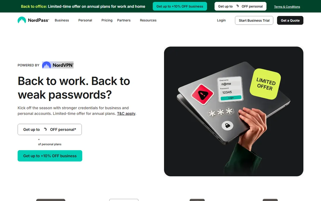 NordPass homepage