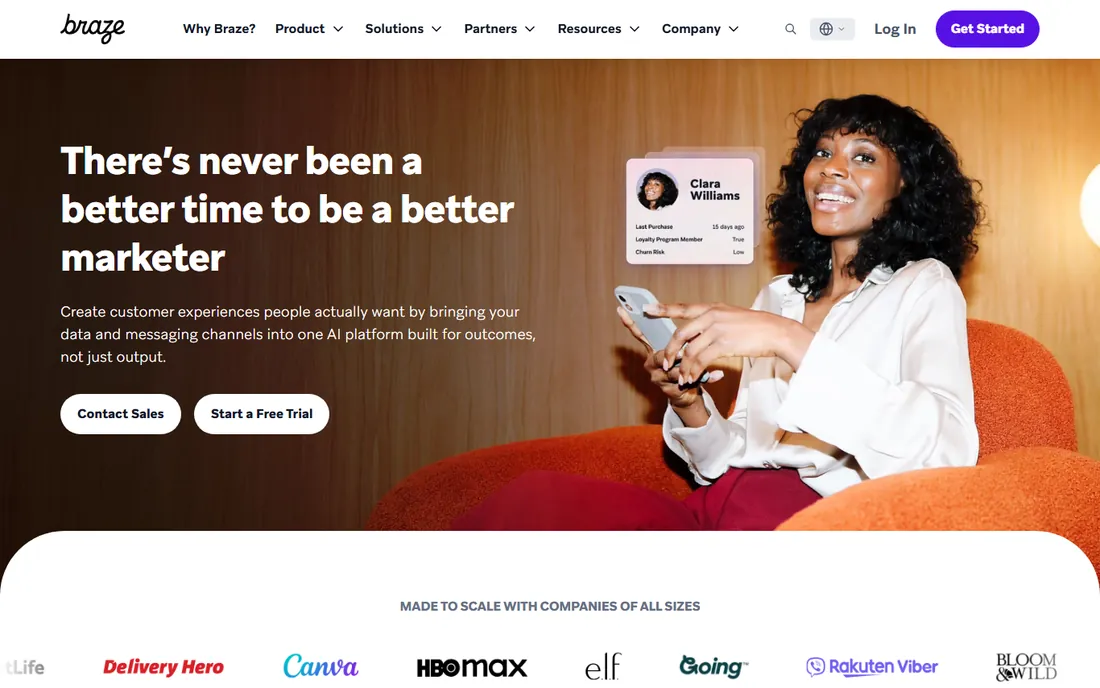 Braze homepage
