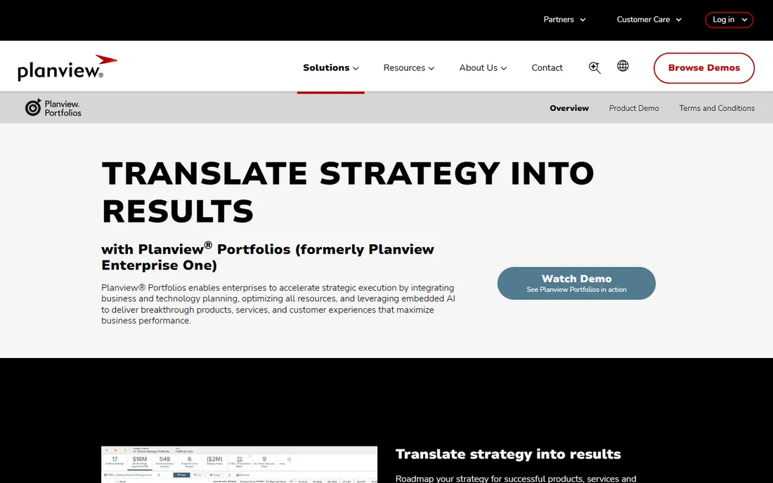 Planview homepage