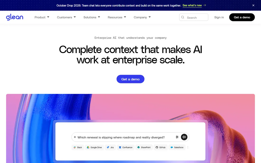 Glean homepage