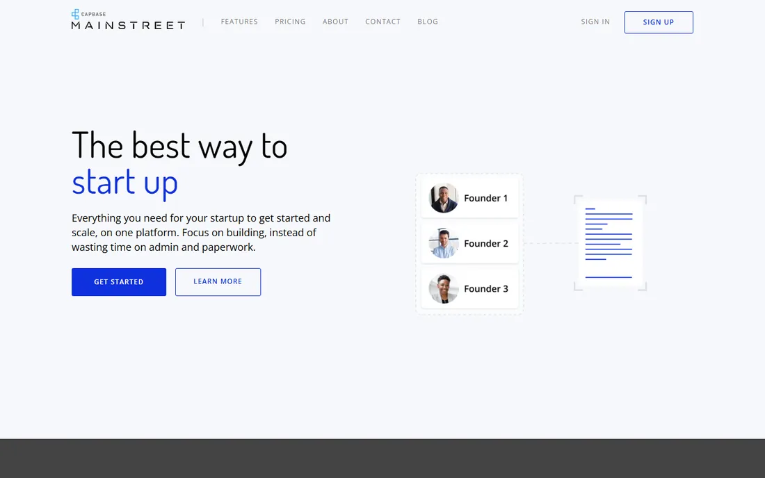 Capbase homepage