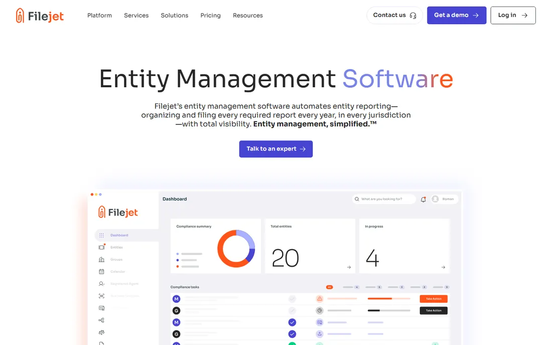 Filejet homepage