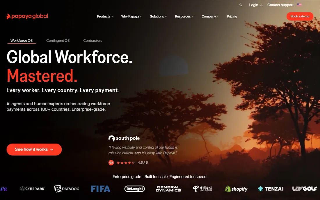 Papaya Global homepage