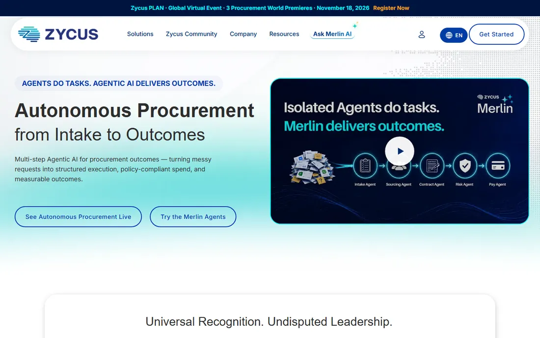 Zycus homepage