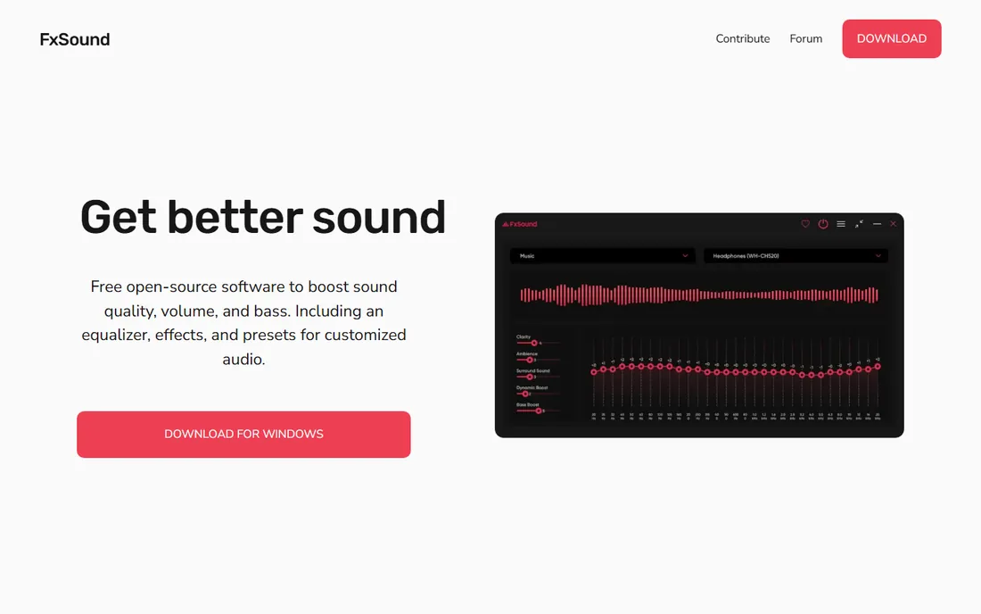 FXSound homepage