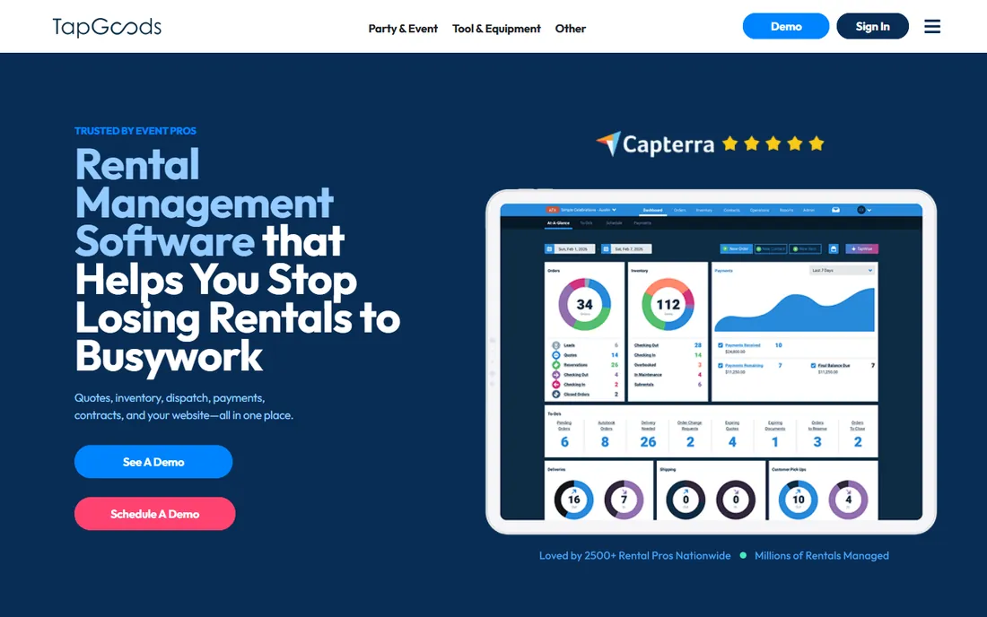 TapGoods PRO homepage