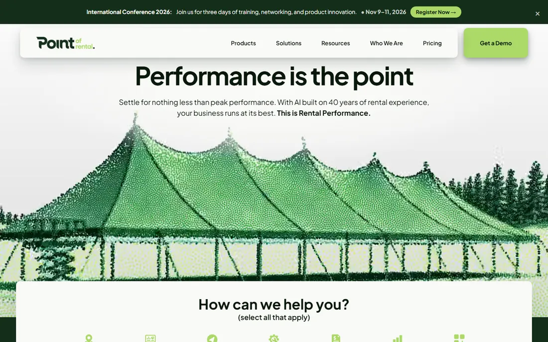Point of Rental homepage