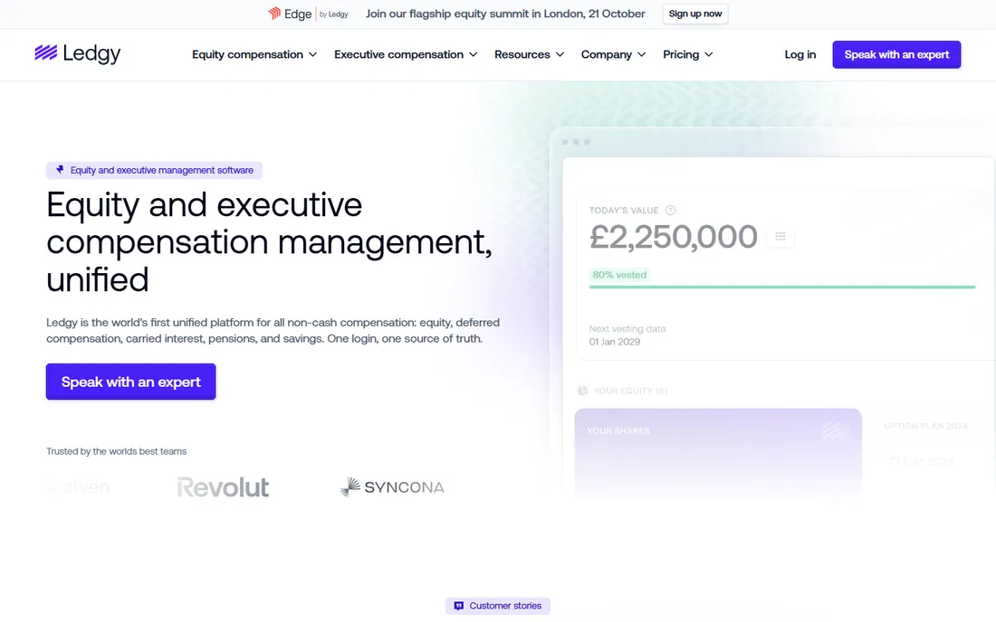 Ledgy homepage