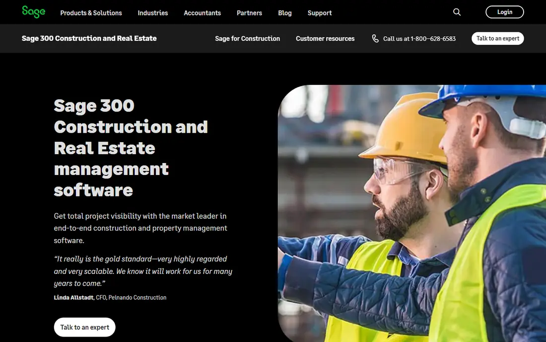 Sage 300 Construction homepage