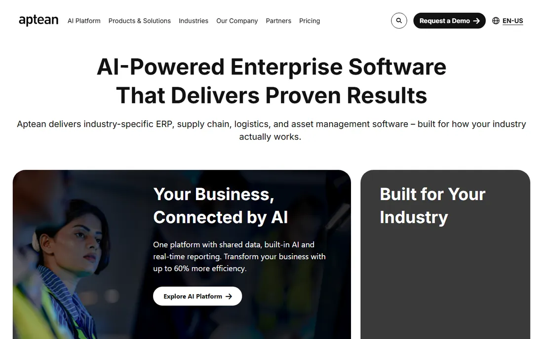 Aptean homepage