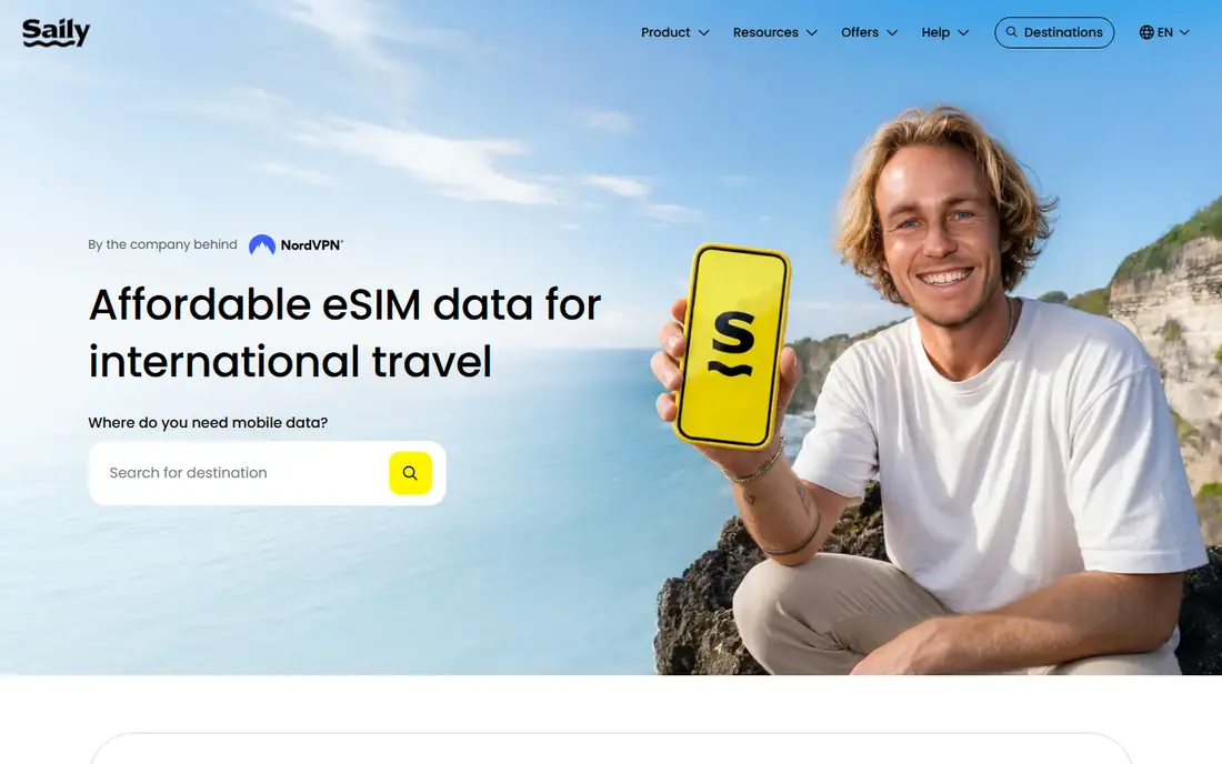 Saily homepage