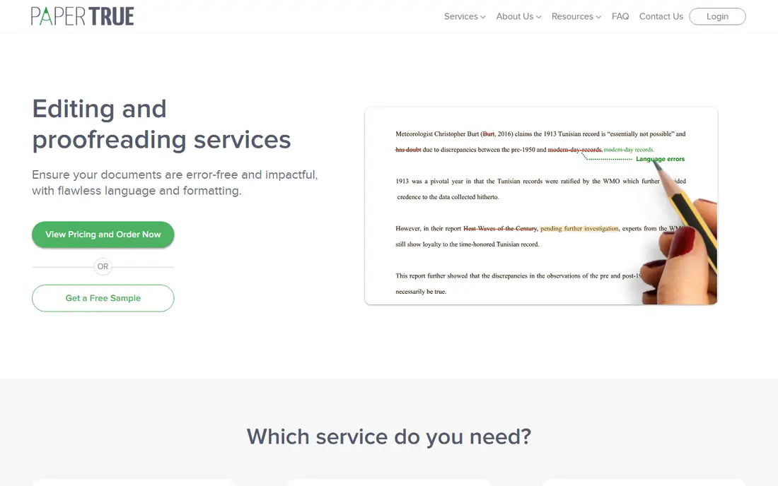 PaperTrue homepage