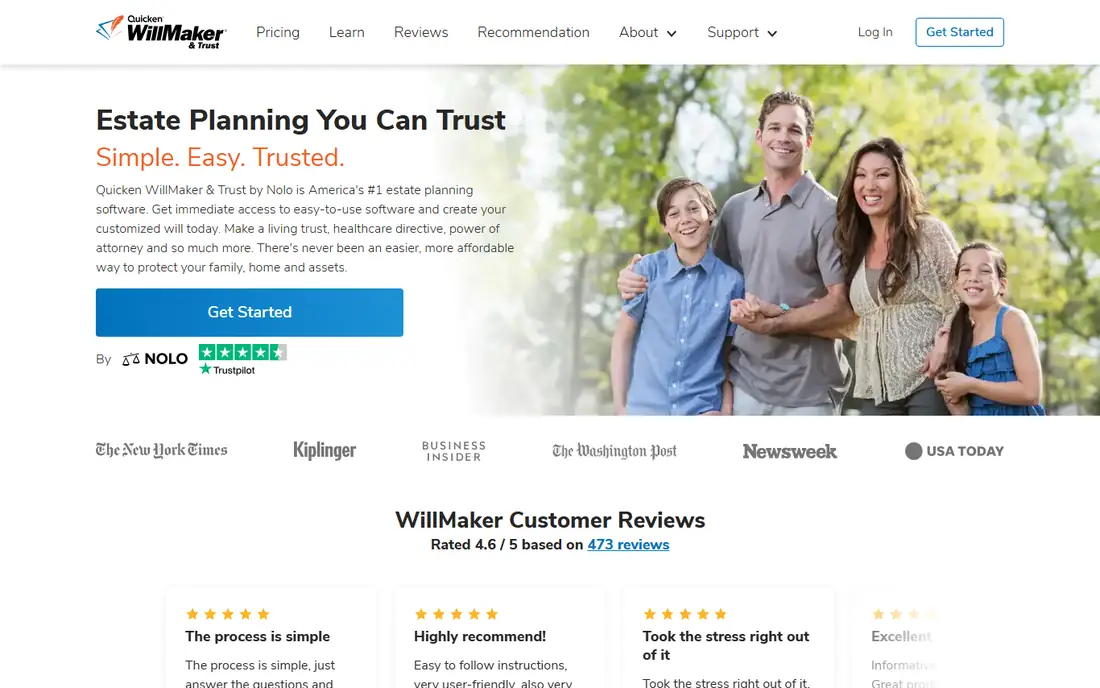 Quicken WillMaker homepage