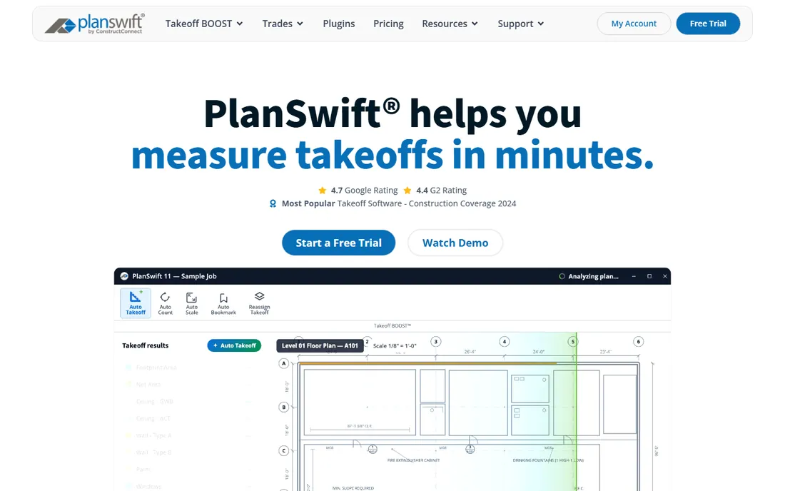 PlanSwift homepage
