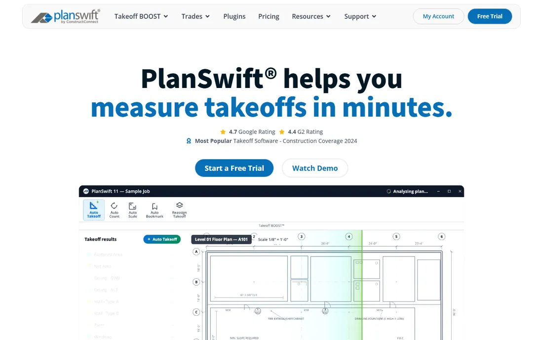 PlanSwift homepage