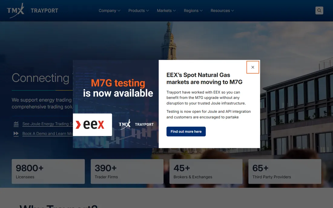 Trayport homepage