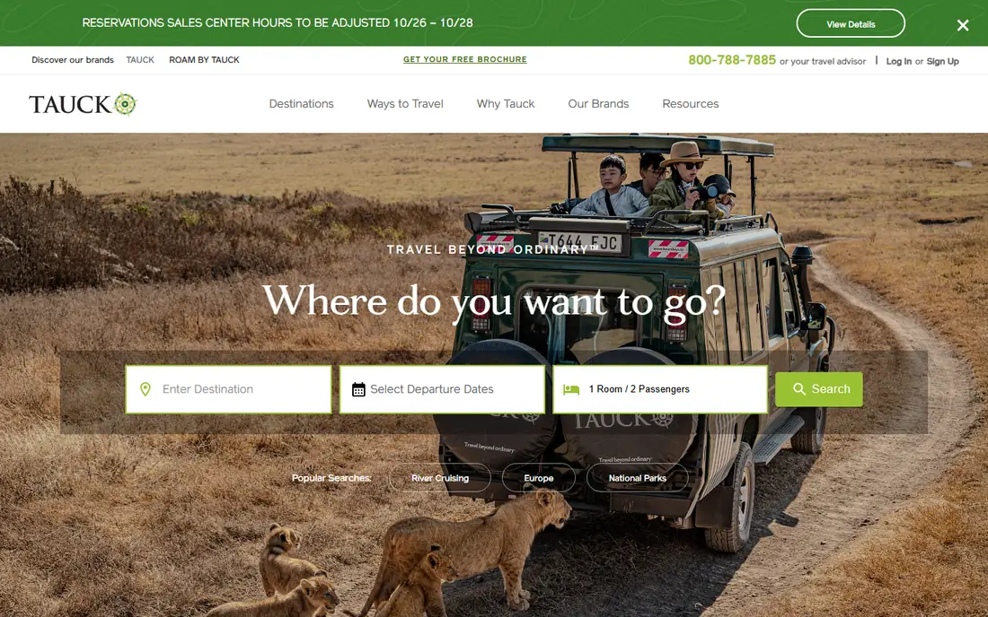 Tauck homepage