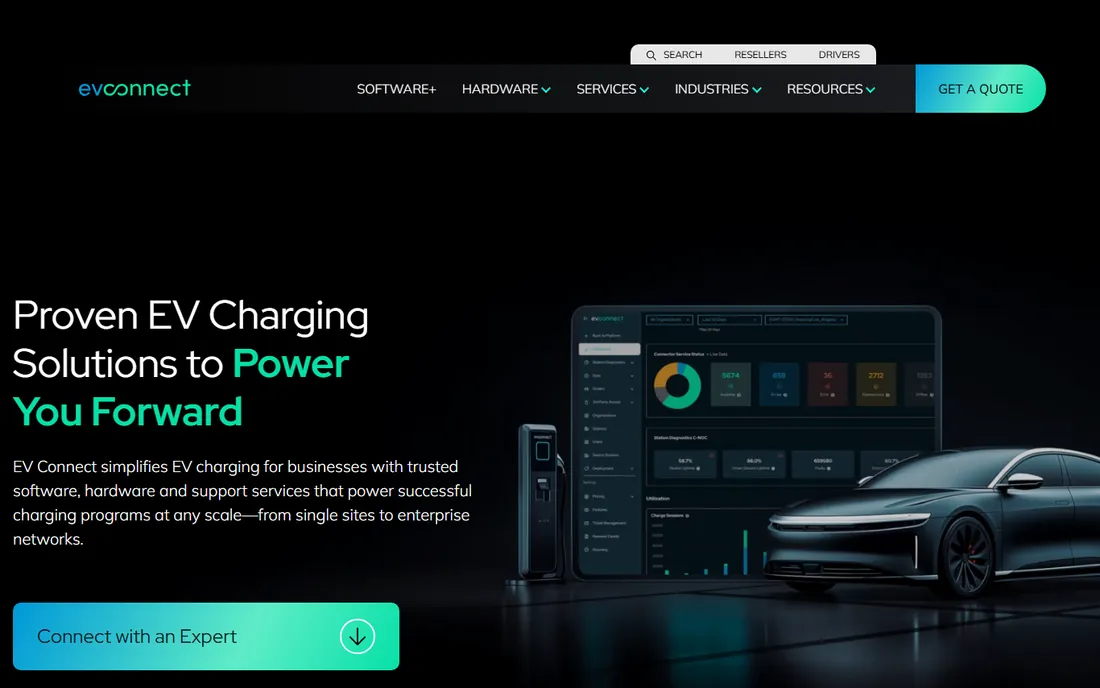 EV Connect homepage