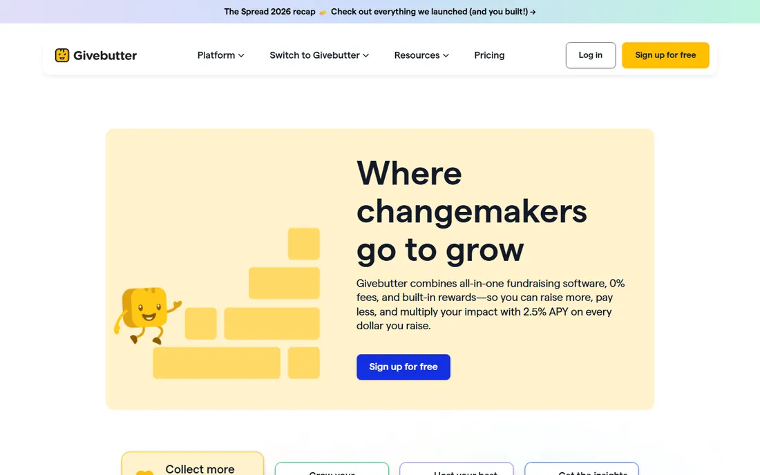 Givebutter homepage