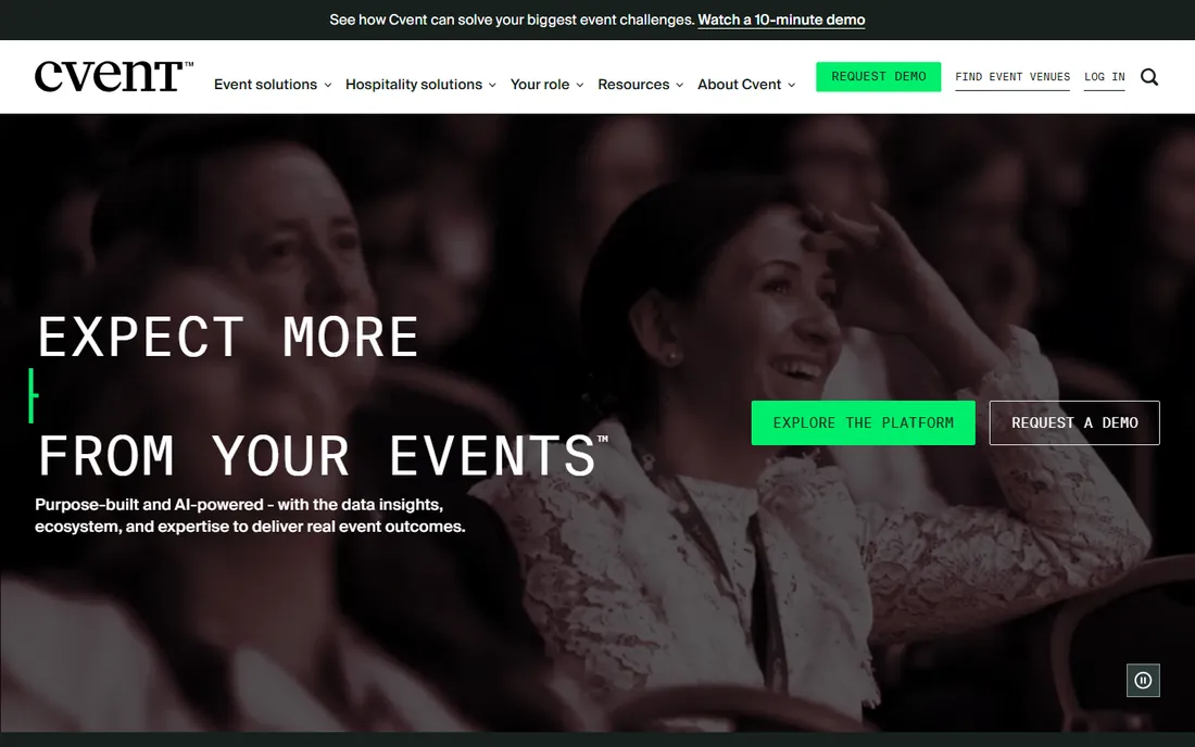 Cvent homepage