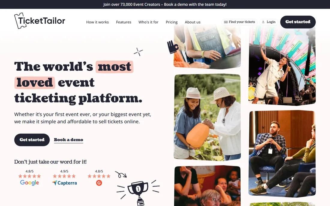 Ticket Tailor homepage