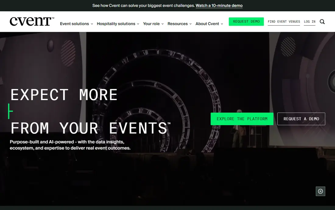 Cvent homepage